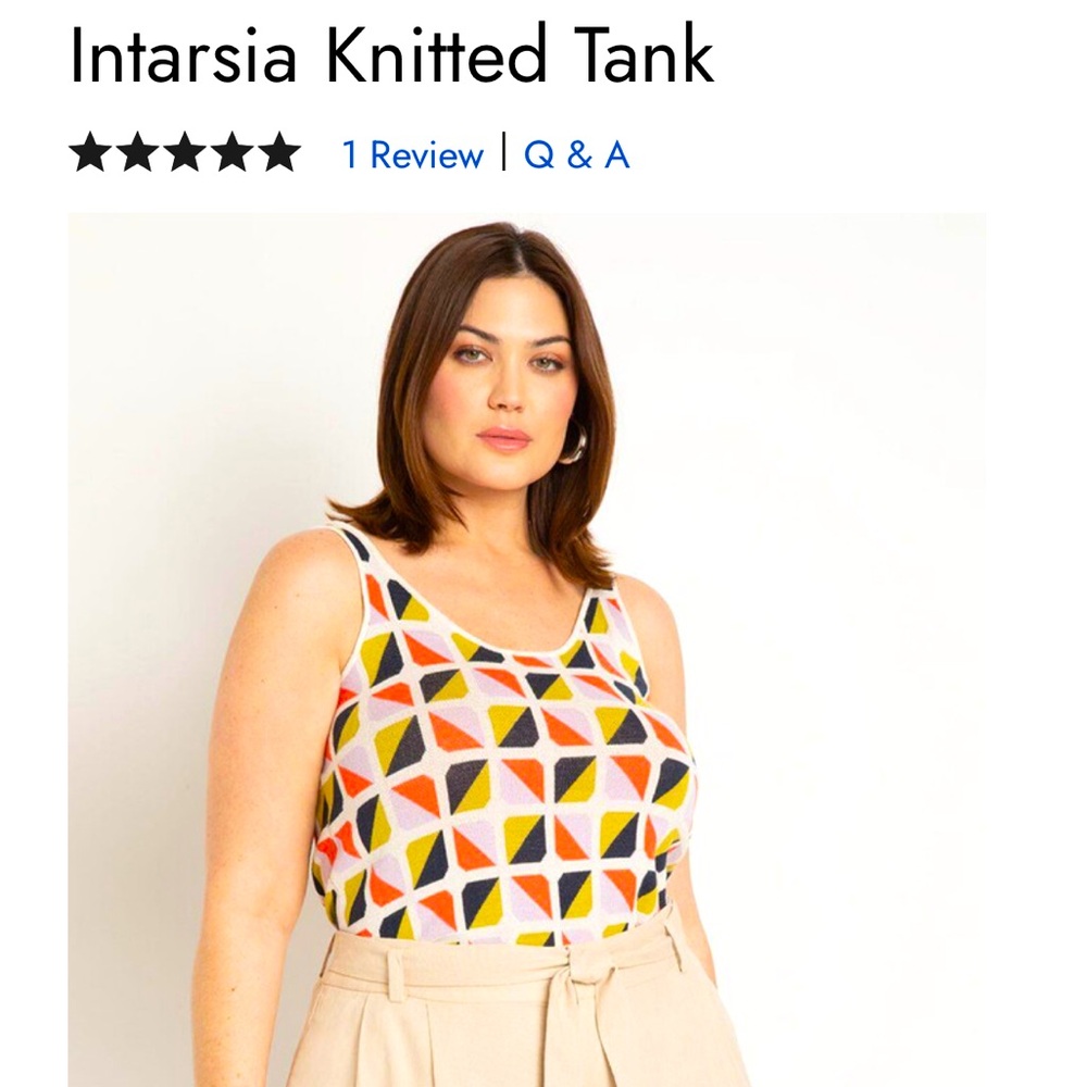 Eloquii Intarsia Knitted Tank